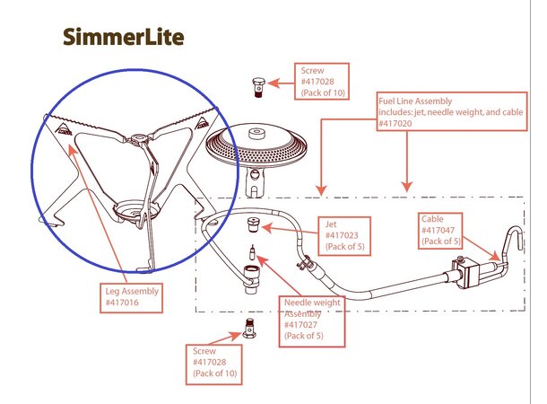 MSR Leg - SimmerLite / WindPro Reservedel 